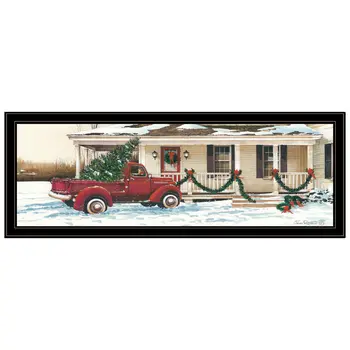 Preparing for Christmas Black Framed Wall Art