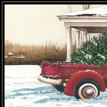 Preparing for Christmas Black Framed Wall Art