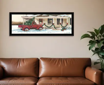 Preparing for Christmas Black Framed Wall Art
