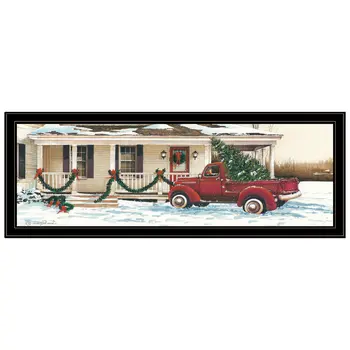 Preparing for Christmas Black Framed Wall Art