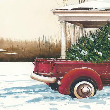 Preparing for Christmas White Framed Wall Art