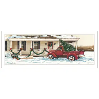 Preparing for Christmas White Framed Wall Art