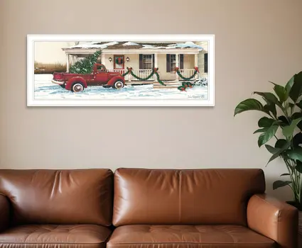 Preparing for Christmas White Framed Wall Art