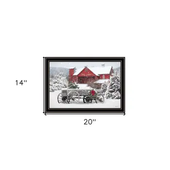 Tree Farm Wagon Black Framed Wall Art