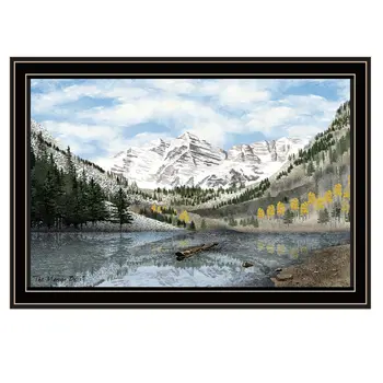 Snowy Mountain Landscape  Black Framed Wall Art