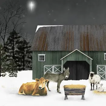 Remembering the Night Christmas Manger Black Framed Wall Art