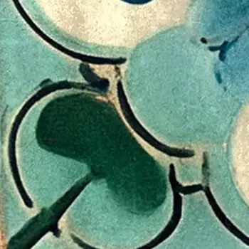5" x 5" Blue And Green Vinyl Arabesque Peel And Stick Removable Tiles