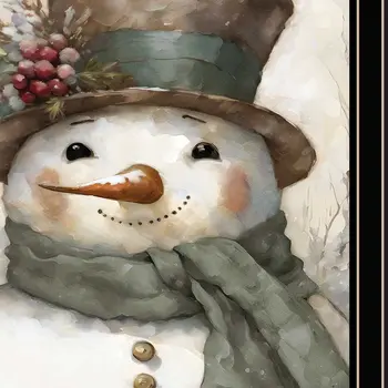 Old World Frosty The Snowman Black Framed Wall Art