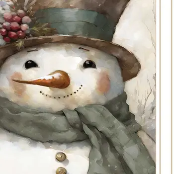 Old World Frosty The Snowman White Framed Wall Art