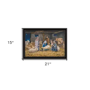 The Birth of Christ Black Framed Wall Art