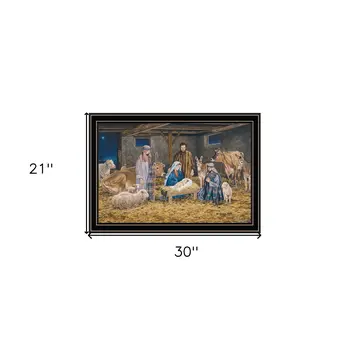 The Birth of Christ Black Framed Wall Art