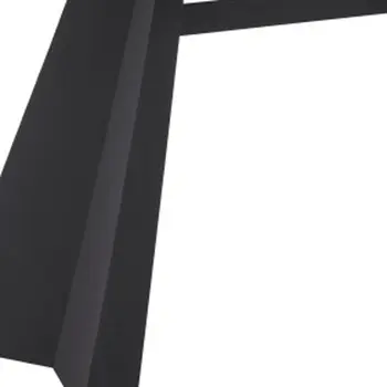 79" White and Black Faux Marble and Steel Double Pedestal Base Dining Table