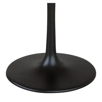 48" Gray and Black Marble and Aluminum Pedestal Base Round Top Dining Table