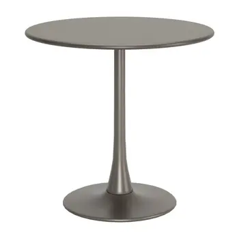 32" Taupe Steel Pedestal Base Round Top Dining Table