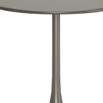 32" Taupe Steel Pedestal Base Round Top Dining Table
