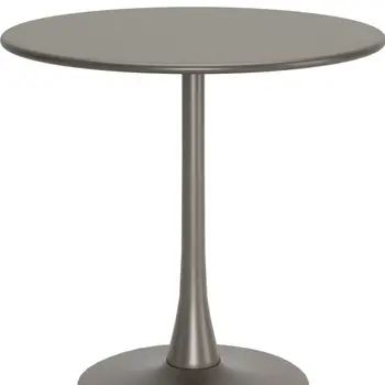 32" Taupe Steel Pedestal Base Round Top Dining Table