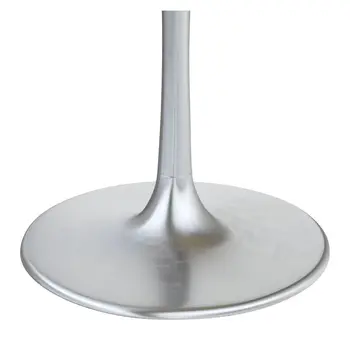 48" Gray and Silver Marble and Aluminum Pedestal Base Round Top Dining Table