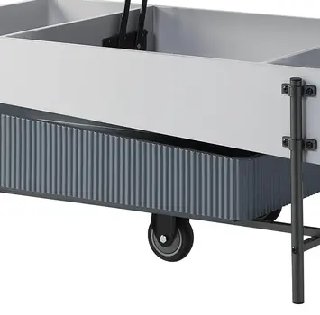 47" Gray White and Black Faux Marble Wood and Steel Lift Top Coffee Table