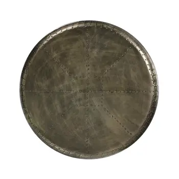 39" Bronze Aluminum Round Floor Shelf Coffee Table With Shelf