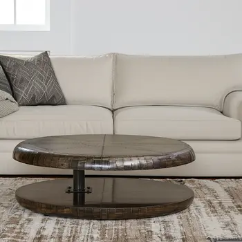 39" Bronze Aluminum Round Floor Shelf Coffee Table With Shelf