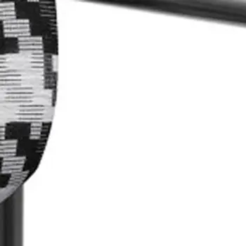 29" Black And White And Black Upholstered Houndstooth Arm Chair