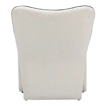 29" Ivory Faux Shearling And Upholstered Side Chair