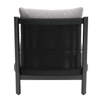 28" Gray And Black Fabric Side Chair