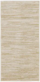 2' X 4' Ivory And Gold Abstract Indoor Outdoor Area Rug