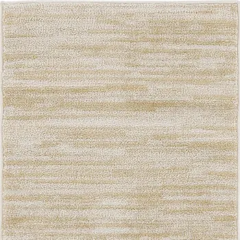 2' X 4' Ivory And Gold Abstract Indoor Outdoor Area Rug
