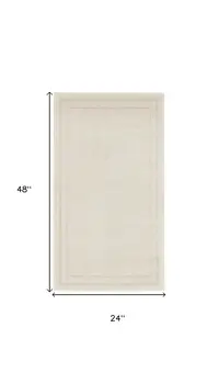 2' X 4' Ivory And Gold Indoor Outdoor Area Rug