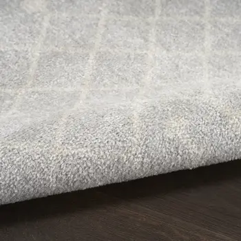 4' Gray Geometric Power Loom Round Rug