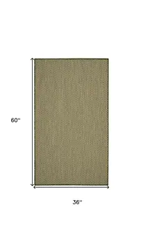 3' X 5' Green And Beige Geometric Indoor Outdoor Area Rug