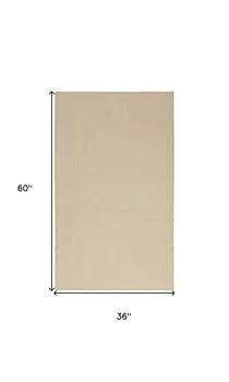 3' X 5' Natural And Ivory Geometric Indoor Outdoor Area Rug