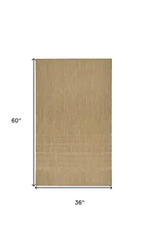 3' X 5' Tan And Brown Geometric Indoor Outdoor Area Rug