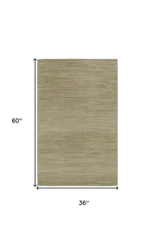 3' X 5' Green And Gold Abstract Indoor Outdoor Area Rug