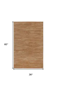 3' X 5' Rust And Beige Abstract Indoor Outdoor Area Rug
