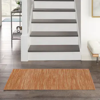 3' X 5' Rust And Beige Abstract Indoor Outdoor Area Rug