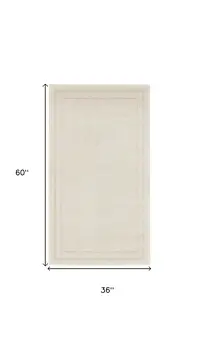3' X 5' Ivory And Gold Indoor Outdoor Area Rug