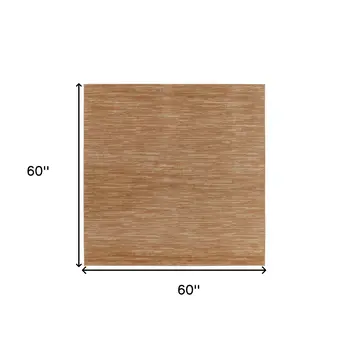 5' Rust And Beige Square Abstract Indoor Outdoor Area Rug