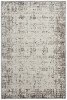2' X 3' Ivory and Gray Abstract Area Rug