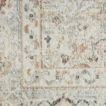 4' X 6' Blue Abstract Power Loom Non Skid Area Rug