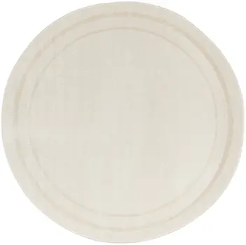 6' Ivory And Gold Round Indoor Outdoor Area Rug