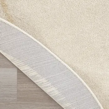 6' Ivory And Gold Round Indoor Outdoor Area Rug