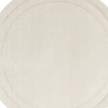 6' Ivory And Gold Round Indoor Outdoor Area Rug
