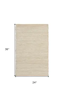 2' X 3' Ivory Jute Hand Woven Area Rug