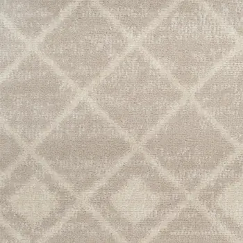 6' Beige Geometric Power Loom Runner Rug