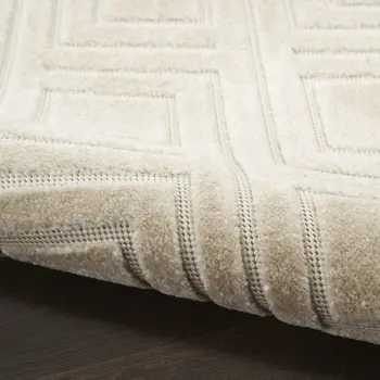 6' Beige Geometric Runner Rug
