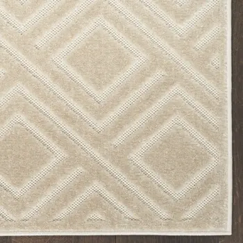 6' Beige Geometric Runner Rug