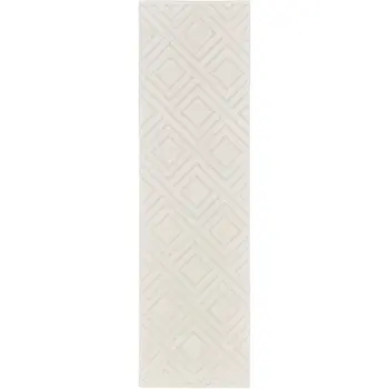 6' Ivory Geometric Runner Rug