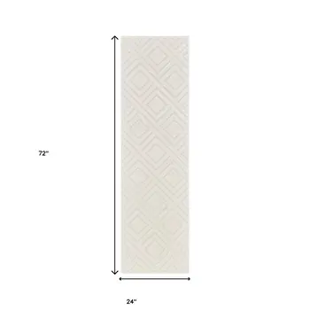 6' Ivory Geometric Runner Rug